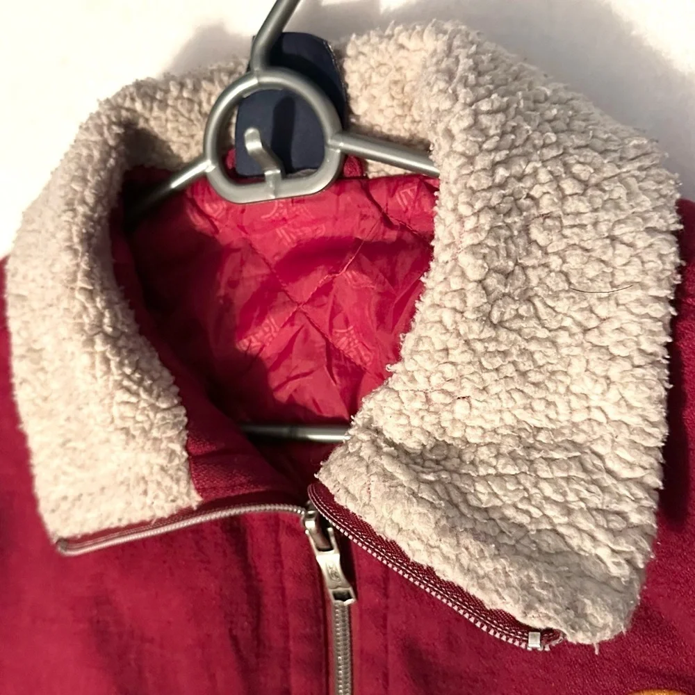 Rare Vintage Washington Redskins Kids L/XL Stadium Bomber Jacket Coat Sherpa